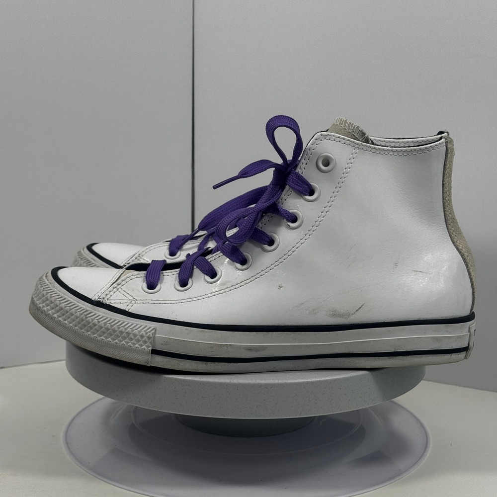 Converse Chuck Taylor All Star‎ Hi White Leather Women Size 9 - Picture 2 of 11